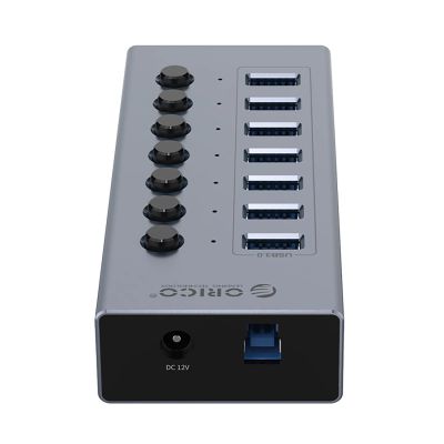 3. Orico BT2U3-7AB Hub 7x USB-A 3.0 mit Schaltern - grau