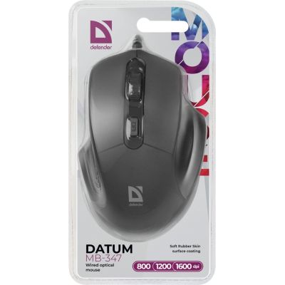 4. DEFENDER MAUS DATUM MB-347 OPTISCH 1600DPI 4P SCHWARZ 52347