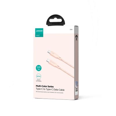 4. Joyroom Multi-Color Series S-A34 USB-C / USB-C PD 60W Kabel 1m - Rosa