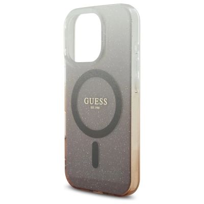 6. Guess IML Glitter Gradient MagSafe-Hülle für iPhone 16 Pro – braun