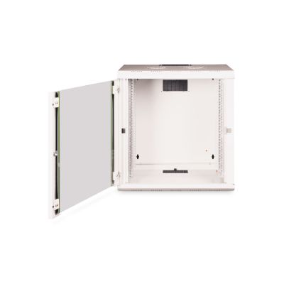 6. Digitus Unique 19" 12U 600x450 Wand-Netzwerkschrank, Glastür, grau, ungeteilt, montiert, 100 kg