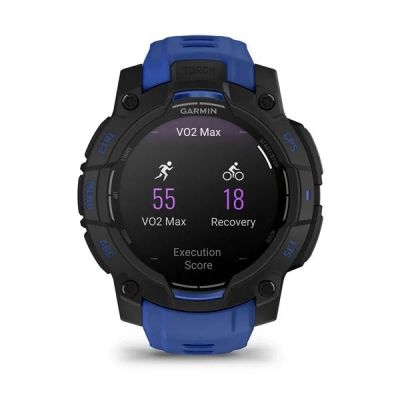 43. GARMIN Instinct 3 AMOLED 45mm Schwarz/Blitzblau Smartwatch