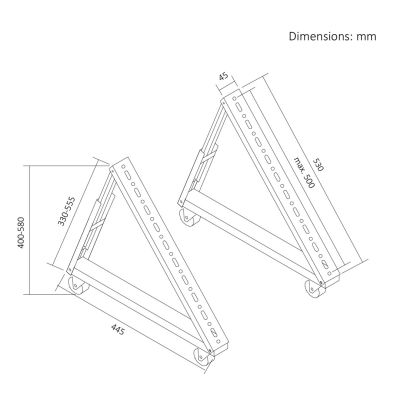3. Maclean TV-Trolley/Bodenständer, 37–80 Zoll, max. VESA 800x400, max. 75 kg, mobil, mit Radfeststellbremse, MC-183