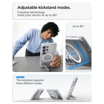 8. Spigen Ultra Hybrid S Mag MagSafe Hülle für Samsung Galaxy S26 Ultra – Transparent und Weiß
