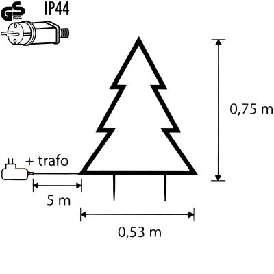 10. Neon-Weihnachtsbaum mit 190 LEDs, Timer und 8 Funktionen, 53 x 75 cm, Farbe: Luca, warmweiß