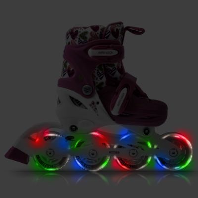 16. Rollschuhe-Rollschuhe-Skates verstellbar Smj Sport Combo Hearts 3in1 Led Jr HS-TNK-000011510