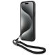 4. BMW Signature Leder-Wordmark-Cord-Hülle für iPhone 15/14/13 – Schwarz