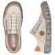 3. Damen-Lederschuhe mit Lochmuster, beige, Rieker L0355-61