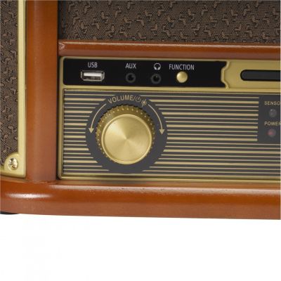 5. Denver MRD-51 Retro-Musikcenter aus Holz mit Plattenspieler