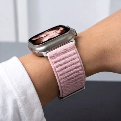 6. Tech-Protect NylonLoop Armband für Apple Watch 44 / 45 / 46 / 49 mm – Pink