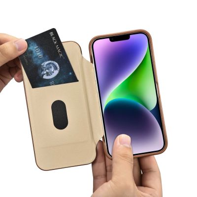 19. iCarer CE Premium Leather Folio Case iPhone 14 Plus Magnetic Flip Leather Folio Case MagSafe braun (WMI14220715-BN)