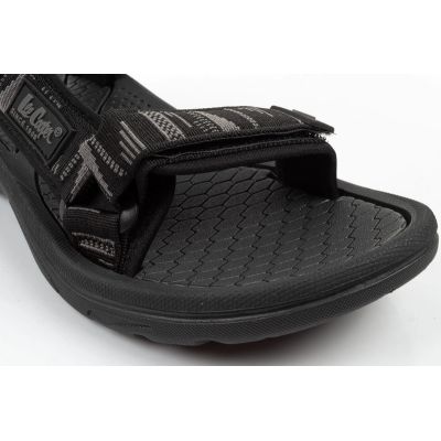 5. Lee Cooper Herrenschuhe mit Klettverschluss für sommerliche Strandsandalen, leicht, schwarz