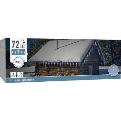 9. Lampen, Lichtvorhänge, eisig, für den Außenbereich, 72 LEDs, kaltweiß, mit Zeitschaltuhr