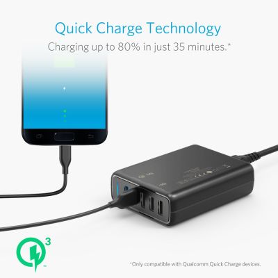 4. Anker PowerPort Speed 5 A2054L11 63W Quick Charge 3.0 USB-Ladegerät