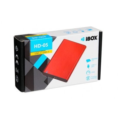 7. I-BOX HD-05 Externes Gehäuse 2,5" USB 3.1 Gen. 1 Rot