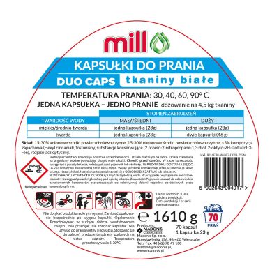 2. MILL PRO 2k Weiße Waschmittelkapseln, 70 Stück