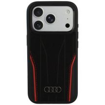 Audi R8 Echtleder MagSafe Hülle für iPhone 18 Pro / 17 Pro – Schwarz und Rot