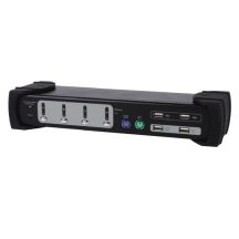 Statten Sie sich mit einem 4-Port-Kombi-Monitor-KVM/Audio/USB-Switch (PS/2, USB, 4 x KVM/Audio, 1 lokaler Benutzer, Desktop-Computer) aus.