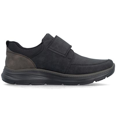 2. Rieker B1854-00 Herren-Komfortschuhe, schwarz, mit Klettverschluss