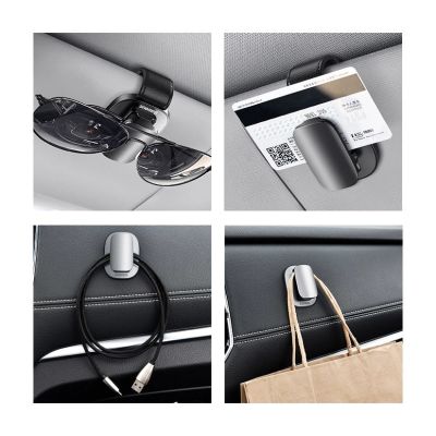 16. Baseus Platin Fahrzeug Brillen clip Nabenklemmung silber (ACYJN-B0S)