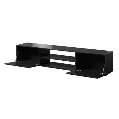 2. TV-Schrank SLIDE 200K 200x40xH37, komplett in Schwarz Hochglanz