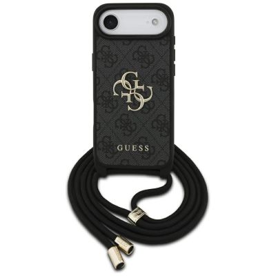 Guess 4G Big Logo Cord Strap Crossbody Case für iPhone Air - Schwarz