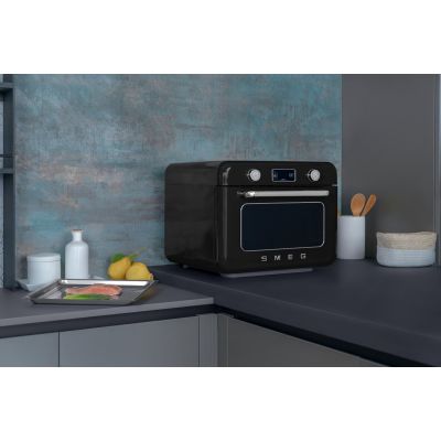 17. Smeg COF01BLEU Kleine schwarze Dampfgarerknöpfe, Drehknopf