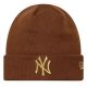 New Era Damen Metallic Logo Beanie New York Yankees Mütze 60915931 Braun One Size