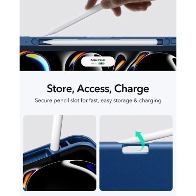 3. ESR Flip Hybrid Hülle für iPad Pro 11" 5/6/2024-2025 - Marineblau