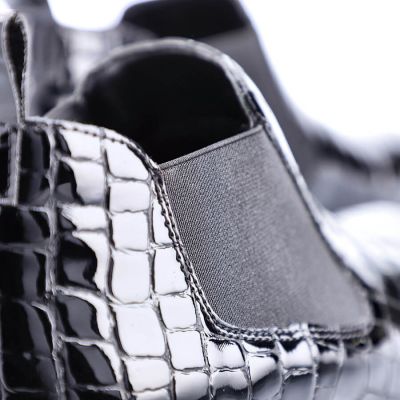 22. Rieker W R474 Schlangenleder Stiefeletten schwarz
