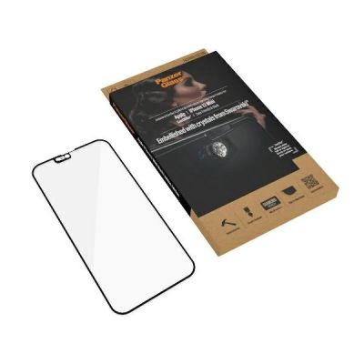 5. PanzerGlass E2E Microfracture antibakterielles Glas mit Kameraabdeckung mit Swarovsky-Kristall für iPhone 13 mini – mit schwarzem Rahmen
