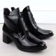 13. Lack-Stiefeletten für Damen mit Schleifen und Blockabsatz, schwarz M.Daszyński 2481