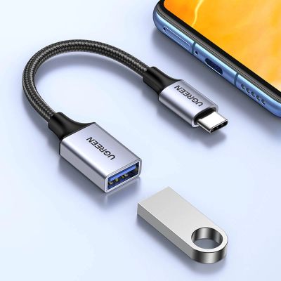 4. Ugreen OTG Adapterkabel USB-C (männlich) - USB-A (weiblich) 5Gb/s 0,15m schwarz (US378)