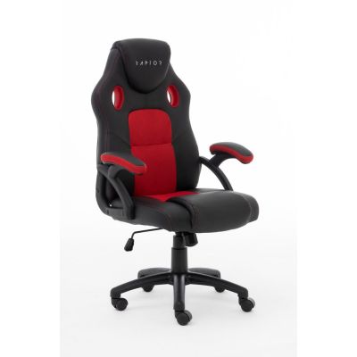 2. Raptor Gaming 437764 Gaming-Stuhl, gepolsterter Sitz, Schwarz, Rot