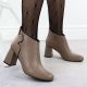 6. Elegante beige Leder-Ankle-Boots mit Blockabsatz, Jezzi OLI21-2