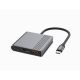 6. GEMBIRD 3-IN-1 USB-C-Multiadapter (USB-Anschluss + HDMI + USB-C-Video), Grau