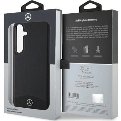 8. Mercedes Leather Textured & Plain MagSafe-Hülle für Samsung Galaxy S24 – Schwarz