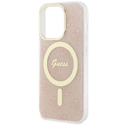 6. Guess IML 4G MagSafe Hülle für iPhone 15 Pro – Rosa