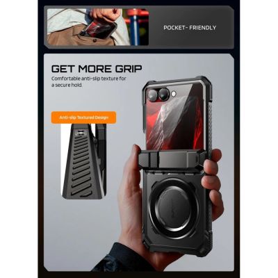 7. Supcase UB Grip Mag MagSafe Hülle für Samsung Galaxy Z Flip 8 - Schwarz