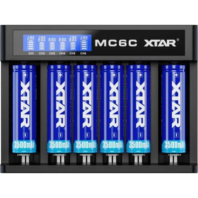 10. XTAR Ladegerät für zylindrische Lithium-Ionen-Akkus 18650 – 6 Kanäle MC6C