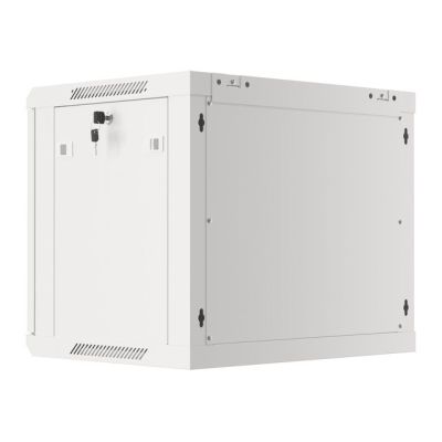 7. Lanberg WF01-6409-10S einteiliger Schrank (9 HE; 500 mm / 600 mm / 450 mm; Wandmontage; Glas; 19 Zoll; grau)
