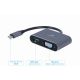 2. GEMBIRD USB-C-AUF-HDMI-+VGA-ADAPTER AM KABEL GRAU