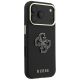 4. Guess Grained & Big Resin Logo Case für iPhone 18 Pro Max / 17 Pro Max - Schwarz