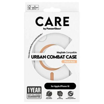 4. CARE by PanzerGlass Flagship Case mit MagSafe für iPhone 16 – Orange