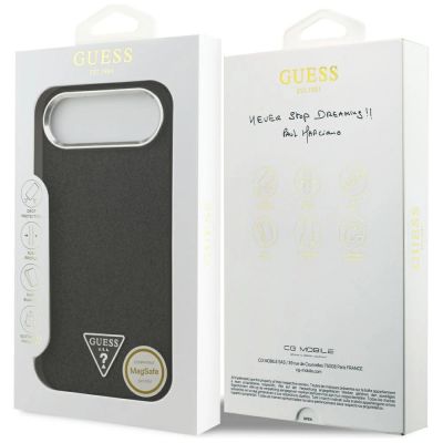 8. Guess Glitter Triangle Logo MagSafe Case für iPhone 17 Air - Schwarz