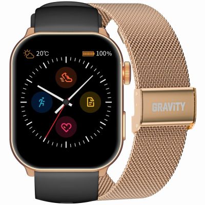 GRAVITY GT28-5 Damen-Smartwatch-Armband + Armband Roségold Schwarz