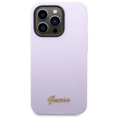 3. Guess GUHCP14LSLSMU iPhone 14 Pro 6,1" fioletowy/purple hard case Silicone Vintage Gold Logo