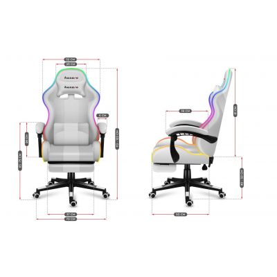 3. Huzaro Force 4.7 RGB Weißer Gaming-Stuhl