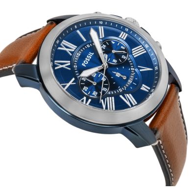 3. FOSSIL Grant Herrenuhr aus Leder FS5151 + Box