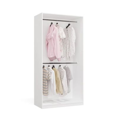5. Modularer Kleiderschrank OPENO SET 260/200 WEISS – Schubladen, Kleiderstangen und Regalböden, groß, fürs Schlafzimmer